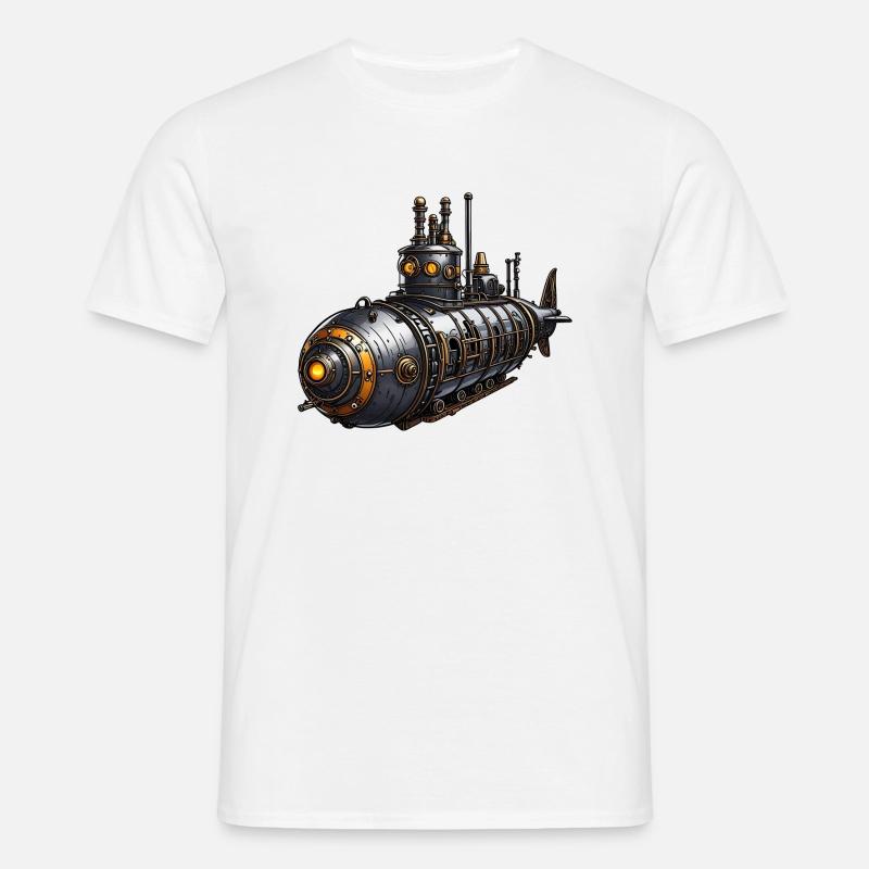 Steampunk-U-Boot - Männer T-Shirt - Weiß
