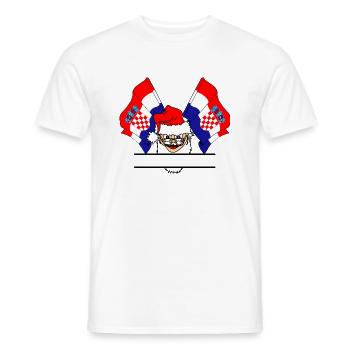Drapeau du Père Noël de la Croatie texte bannière - T-shirt homme - blanc - Devant - AI Model Male 178 dark (178cm)