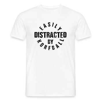 EASILY DISTRACTED BY KORFBALL - Men's T-Shirt - white - Front - AI Model Male 178 dark (178cm)