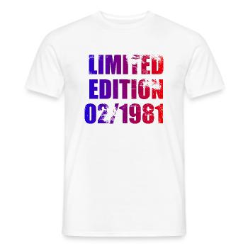 44. Geburtstag Limited Edition 02/1981 - Männer T-Shirt - Weiß - Vorne - AI Model Male 178 dark (178cm)