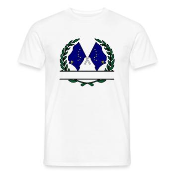 Drapeaux USA Alaska laurier couronne bannière - T-shirt homme - blanc - Devant - AI Model Male 178 dark (178cm)