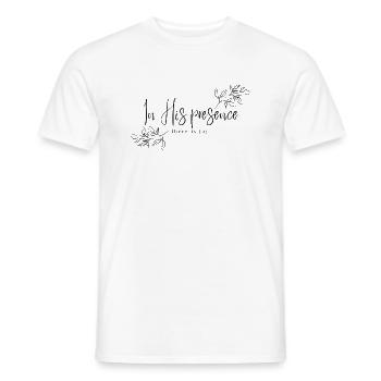 La joie en présence de Dieu - T-shirt homme - blanc - Devant - AI Model Male 178 dark (178cm)