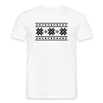 Norwegian pattern (winter) 02.0 - Men's T-Shirt - white - Front - AI Model Male 178 dark (178cm)