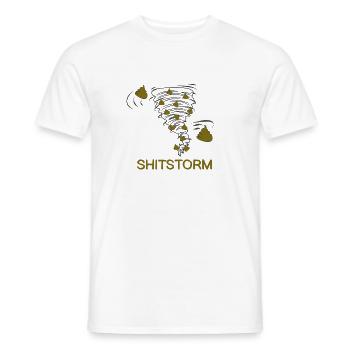 Shitstorm BD littéralement - T-shirt homme - blanc - Devant - AI Model Male 178 dark (178cm)
