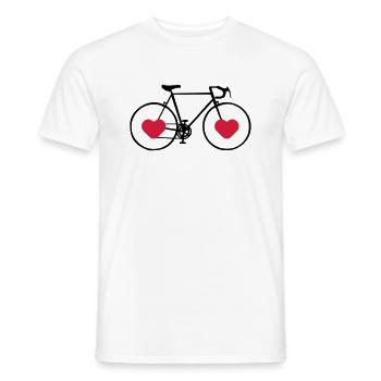 Vélo vélo amour - T-shirt homme - blanc - Devant - AI Model Male 178 dark (178cm)