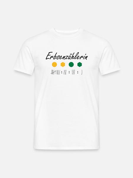 Erbsenzählerin - Männer T-Shirt - Weiß