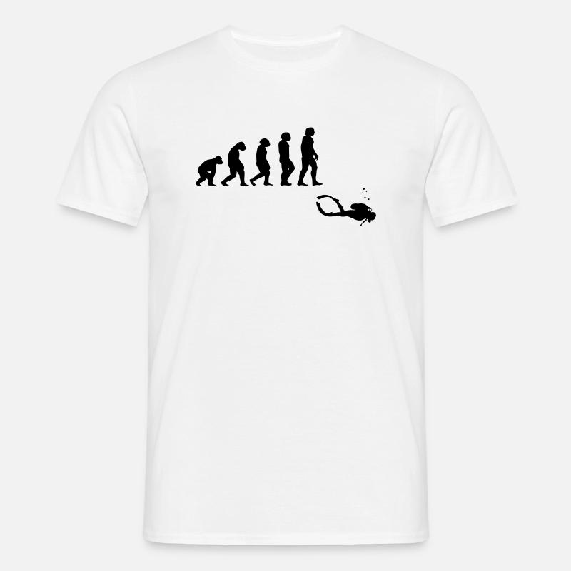 Evolution diving with a device - Men's T-Shirt - white