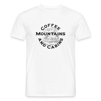 coffee mountains and cabins - Men's T-Shirt - white - Front - AI Model Male 178 dark (178cm)