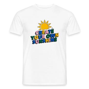 Create your own sunshine Positive Vibes Motivation - T-shirt homme - blanc - Devant - AI Model Male 178 dark (178cm)
