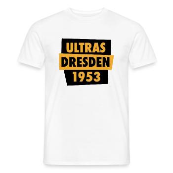 Ultras - Dresden - 1953 - Sachsen - Männer T-Shirt - Weiß - Vorne - AI Model Male 178 dark (178cm)