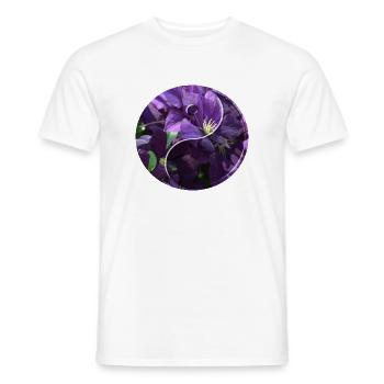 Fleurs yin yang - T-shirt homme - blanc - Devant - AI Model Male 178 dark (178cm)