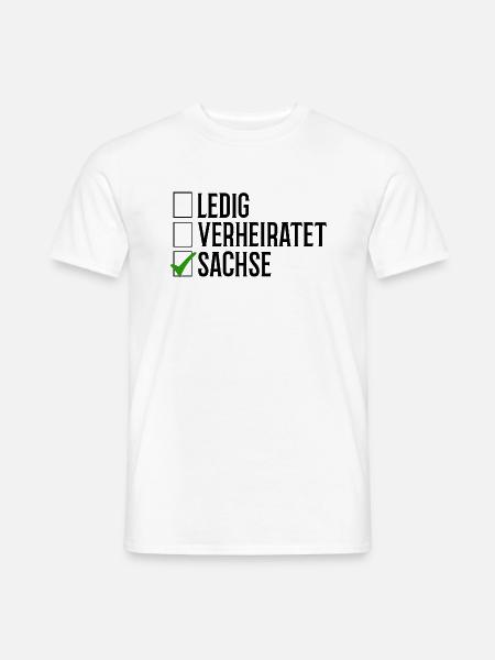 Sachsen Verheiratet Ledig - Männer T-Shirt - Weiß