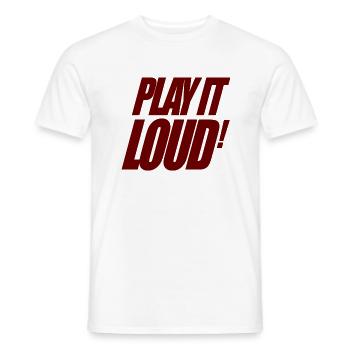 Techno music house dance play it loud gift - Men's T-Shirt - white - Front - AI Model Male 178 dark (178cm)
