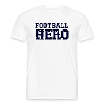 Football Hero - Blue Text. - Men's T-Shirt - white - Front - AI Model Male 178 dark (178cm)