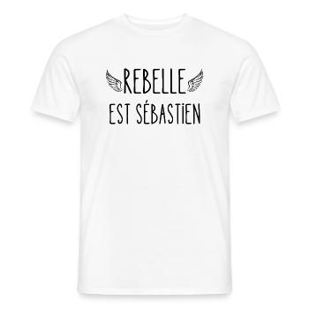 rebelle est sébastien - T-shirt homme - blanc - Devant - AI Model Male 178 dark (178cm)