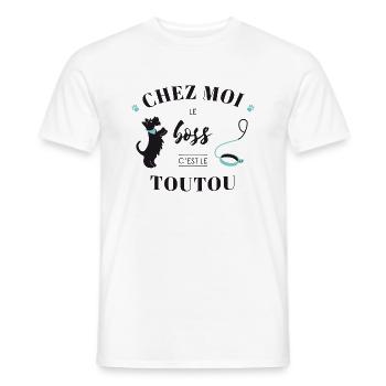 toutou03 Plan de travail 1 - T-shirt homme - blanc - Devant - AI Model Male 178 dark (178cm)