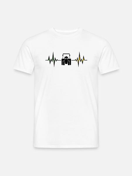 Herzfreq... Traktor - Männer T-Shirt - Weiß