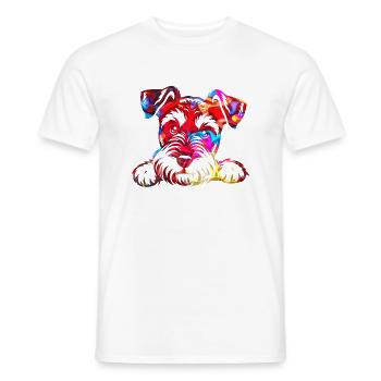 Chien chiot chien mignon Corgi aquarelle Art Cartoon Wof - T-shirt homme - blanc - Devant - AI Model Male 178 dark (178cm)