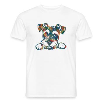 Chien chiot chien mignon Corgi aquarelle Art Cartoon Wof - T-shirt homme - blanc - Devant - AI Model Male 178 dark (178cm)