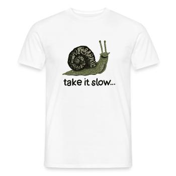 Schneck (Take it slow) - Men's T-Shirt - white - Front - AI Model Male 178 dark (178cm)