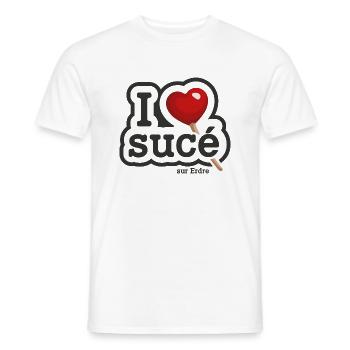 I love Sucé (sur Erdre) - T-shirt homme - blanc - Devant - AI Model Male 178 dark (178cm)