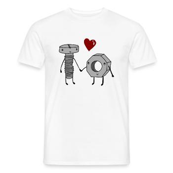 Boulon et écrou amoureux - T-shirt homme - blanc - Devant - AI Model Male 178 dark (178cm)