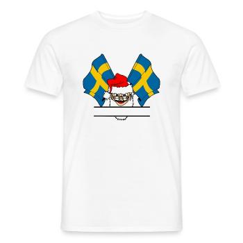 Le Père Noël drape la bannière de la Suède - T-shirt homme - blanc - Devant - AI Model Male 178 dark (178cm)