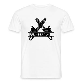 Lumberjack Chainsaws - Men's T-Shirt - white - Front - AI Model Male 178 dark (178cm)