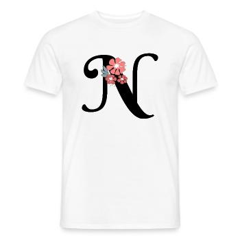 Buchstabe n Minimalistische Blumen - Männer T-Shirt - Weiß - Vorne - AI Model Male 178 dark (178cm)