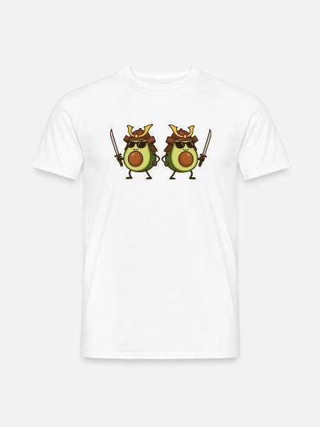 avocado samurai 2 - Männer T-Shirt - Weiß