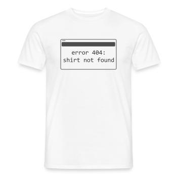 404 shirt not found - Männer T-Shirt - Weiß - Vorne - AI Model Male 178 dark (178cm)