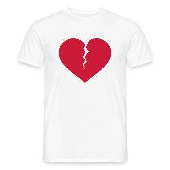 broken heart - Men's T-Shirt - white - Front - AI Model Male 178 dark (178cm)