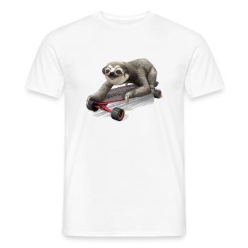 SLOTH ON SKATEBOARD - Men's T-Shirt - white - Front - AI Model Male 178 dark (178cm)