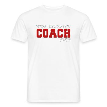 Coach / Coach: What Does The Coach Say? - Men's T-Shirt - white - Front - AI Model Male 178 dark (178cm)