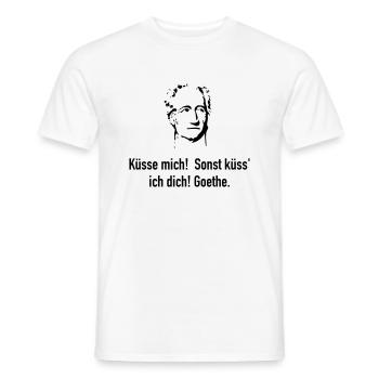 Goethe: Küsse mich! Sonst küss' ich dich! - Männer T-Shirt - Weiß - Vorne - AI Model Male 178 dark (178cm)