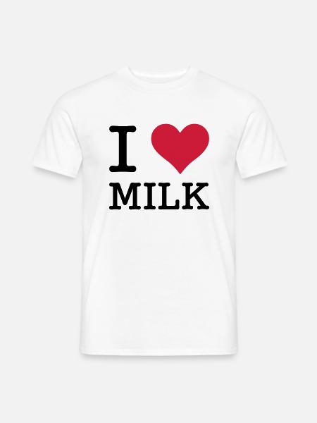 I Love Milk - Männer T-Shirt - Weiß
