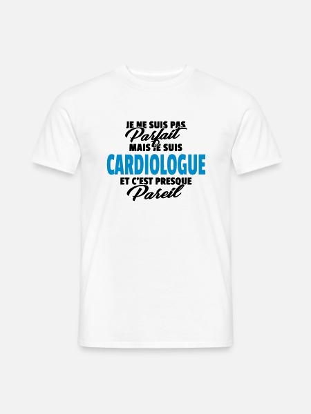Pas parfait mais cardiologue - T-shirt homme - blanc