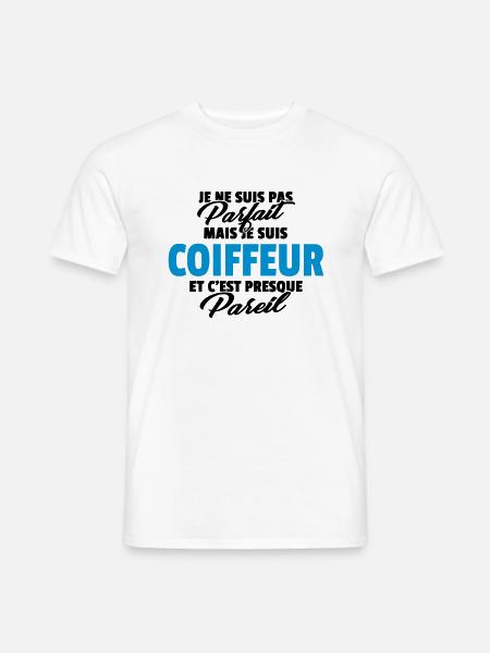 Pas parfait mais coiffeur - T-shirt homme - blanc