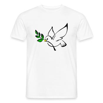 colombe de la paix - T-shirt homme - blanc - Devant - AI Model Male 178 dark (178cm)