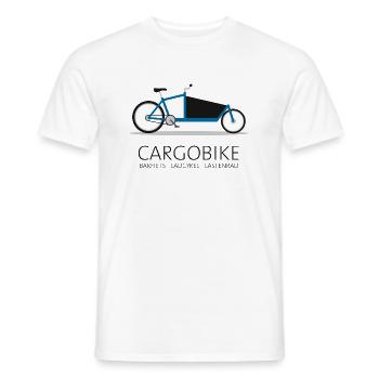 Cargobike Bakfiets Ladcykel cargo vélo - T-shirt homme - blanc - Devant - AI Model Male 178 dark (178cm)