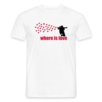 où est l'amour - T-shirt homme - blanc - Devant - AI Model Male 178 dark (178cm)