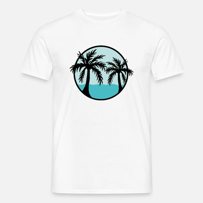 Palmiers devant l’océan - T-shirt homme - blanc