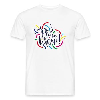 Bitte, wach auf! - Männer T-Shirt - Weiß - Vorne - AI Model Male 178 dark (178cm)