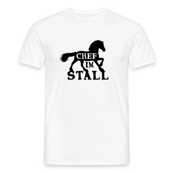 Chef im Stall Reiterhof - Männer T-Shirt - Weiß - Vorne - AI Model Male 178 dark (178cm)