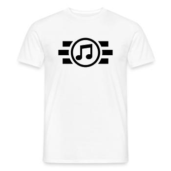 music_f1 - Men's T-Shirt - white - Front - AI Model Male 178 dark (178cm)