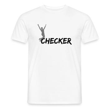checker - Männer T-Shirt - Weiß - Vorne - AI Model Male 178 dark (178cm)