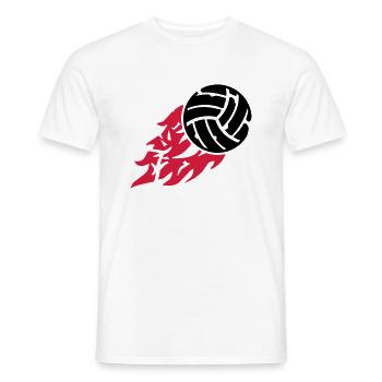 volleyball_fire_ga2 - T-shirt homme - blanc - Devant - AI Model Male 178 dark (178cm)