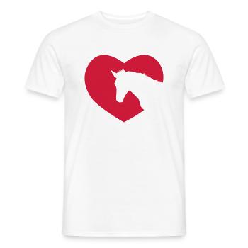 PFERD LIEBE MIT HERZ Geschenk - Männer T-Shirt - Weiß - Vorne - AI Model Male 178 dark (178cm)
