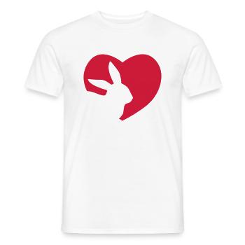Dear Rabbit Heart Lover Gift - Men's T-Shirt - white - Front - AI Model Male 178 dark (178cm)
