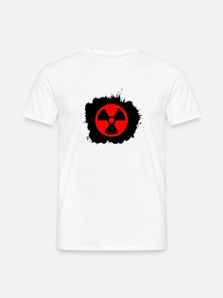 Red, red Radioactive, radioactivity symbol - Men's T-Shirt - white